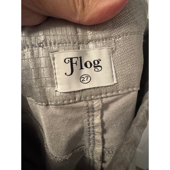 NWOT FLOG Shely Original Pant Silver Snakeskin Print Cotton Drawstring 27 - Picture 3 of 8